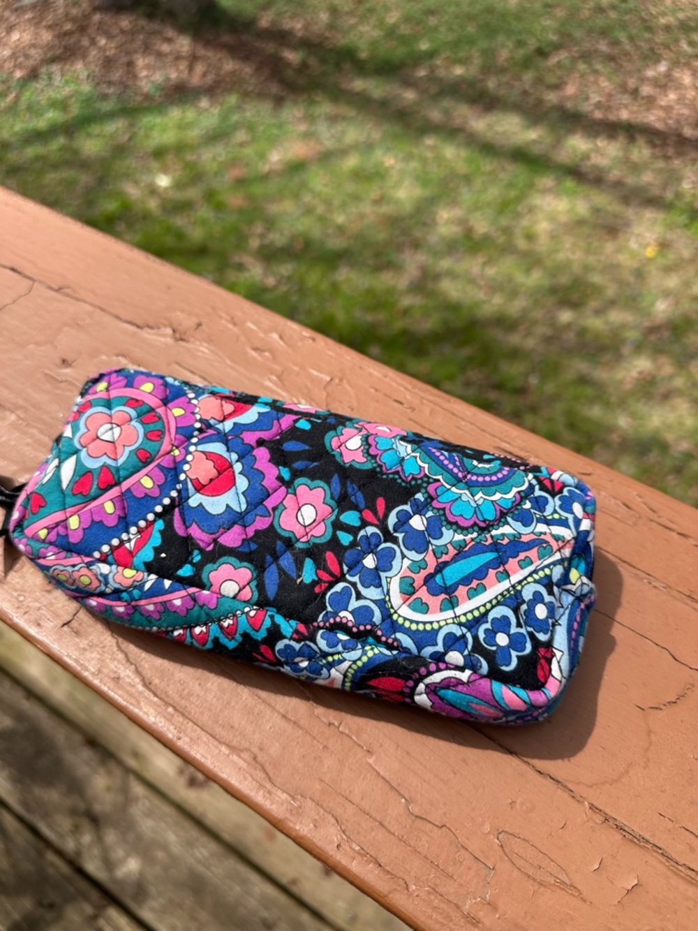 Vera Bradley small blue floral cosmetic bag